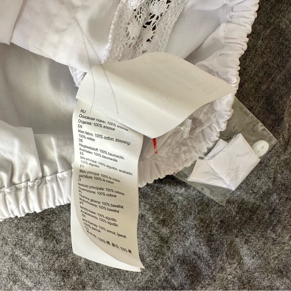 SOLD NWOT White Cotton Cropped Blouse - Picture 10 of 16